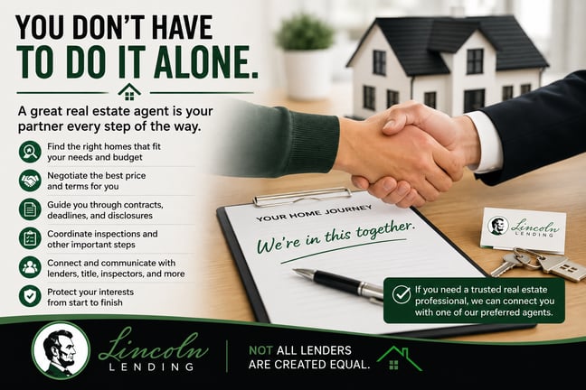 First-time homebuyer working with a real estate agent during the homebuying process
